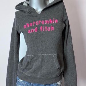 Abercrombie & Fitch Ultra Fitted Grey/Pink Hoodie